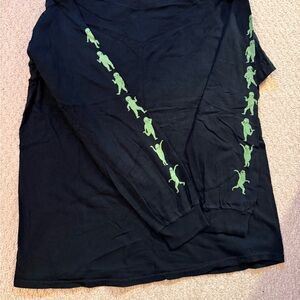 Black RipNDip Long Sleeve Tee with Green Dancing Alien Graphics